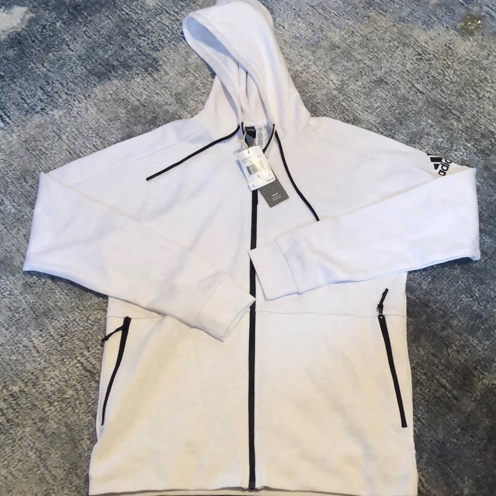 MENS ADIDAS size L zip up hoodie NWT